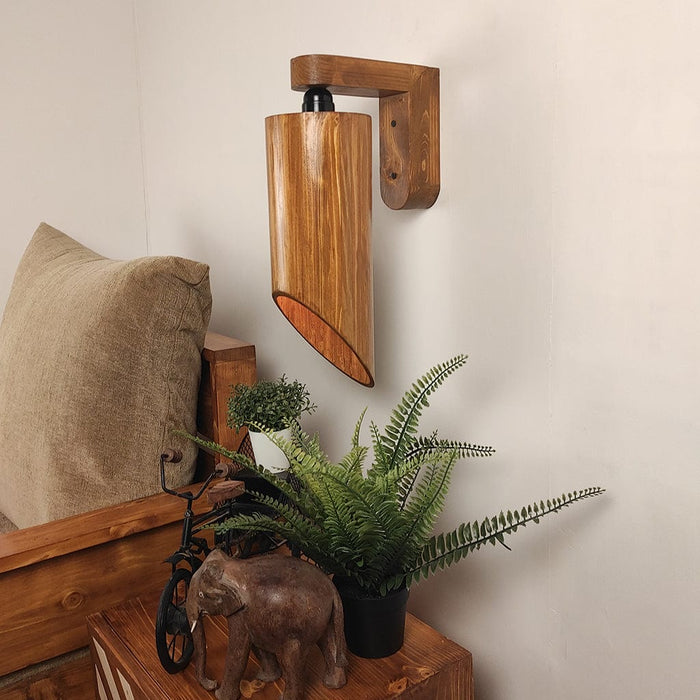 Cedar Brown Wooden Wall Light