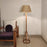 Celine Wooden Floor Lamp with Brown Base and Premium Beige Fabric Lampshade