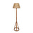 Celine Wooden Floor Lamp with Brown Base and Premium Beige Fabric Lampshade