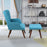 Wide Tufted Lounge Chair and Ottoman