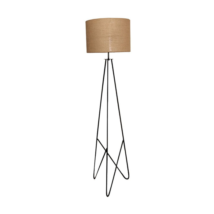 Claire Metal Floor Lamp with Beige Fabric Lampshade