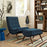 Wide Tufted Lounge Chair and Ottoman