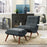 Wide Tufted Lounge Chair and Ottoman