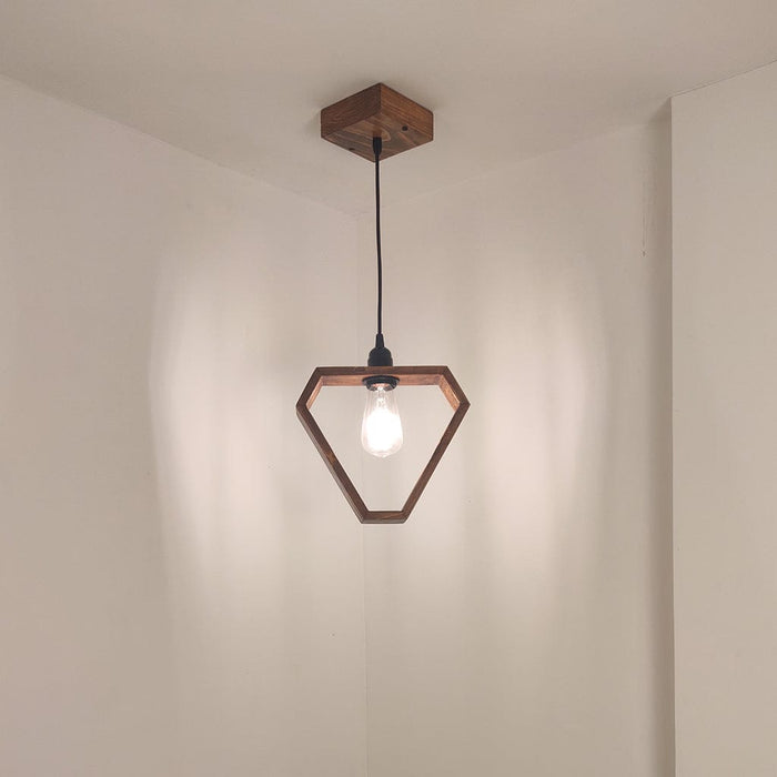 Clark Brown Wooden Single Hanging Lamp