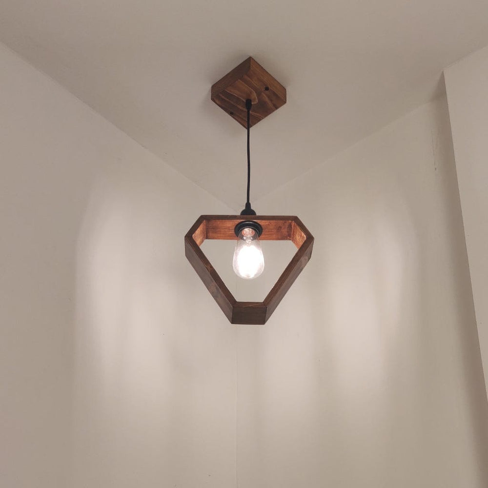 Clark Brown Wooden Single Hanging Lamp