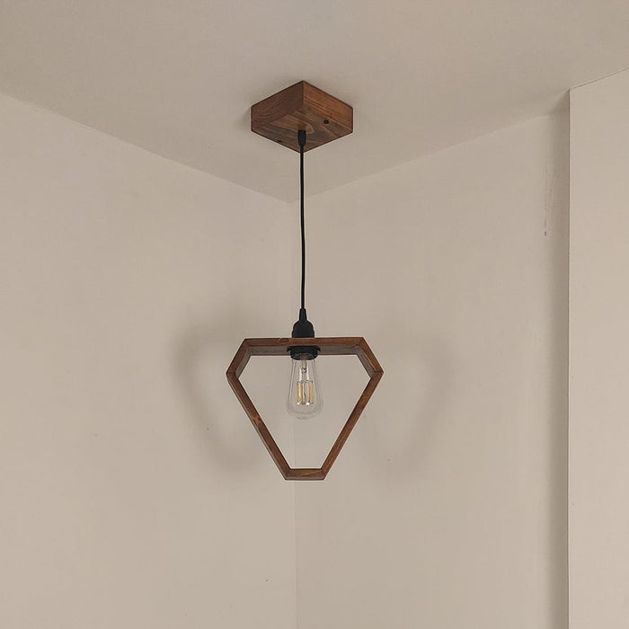 Clark Brown Wooden Single Hanging Lamp