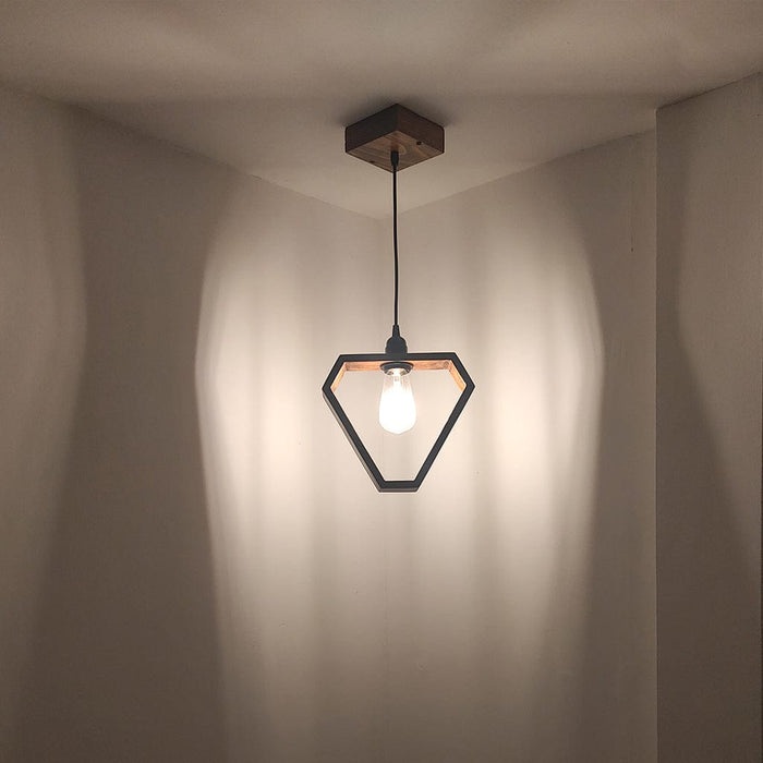 Clark Brown Wooden Single Hanging Lamp