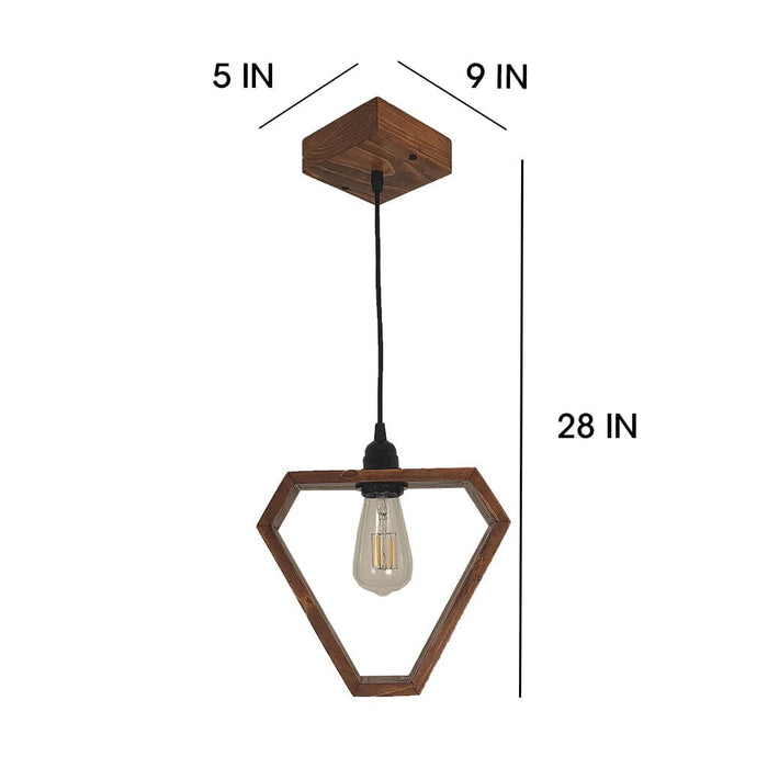 Clark Brown Wooden Single Hanging Lamp