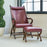 Wide Unique Back Design Armchair With Ottoman