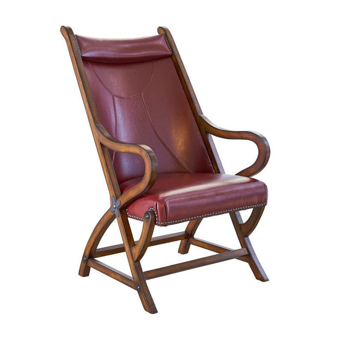Wide Unique Back Design Armchair With Ottoman