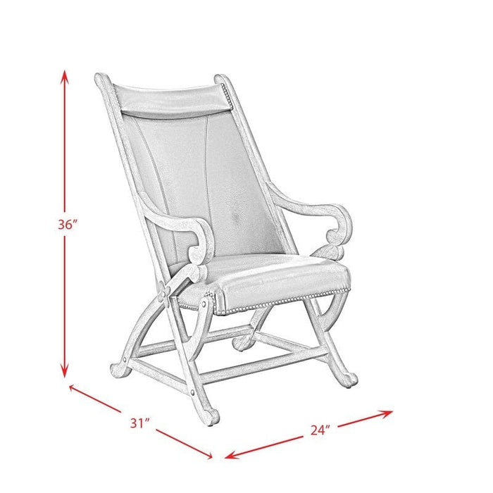 Wide Unique Back Design Armchair With Ottoman