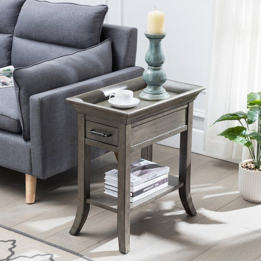 Clermont  Tall Tray Top End Table with Storage