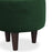 DOE BUCK ROUND  VELVET  OTTOMAN WITH WOODEN LEG IN GREEN