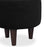 DOE BUCK ROUND  VELVET  OTTOMAN WITH WOODEN LEG IN BLACK