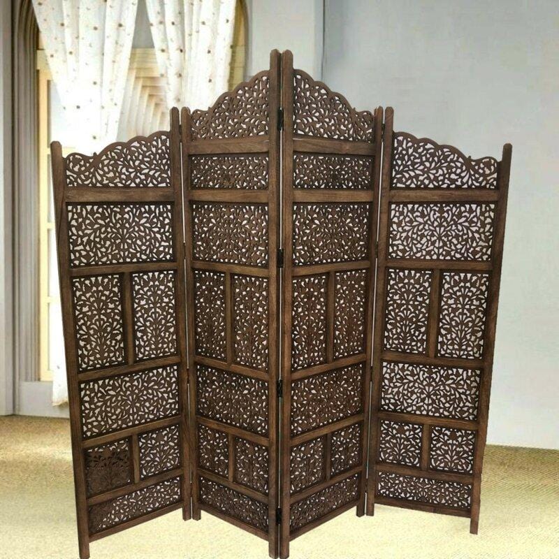 4 - Panel Solid Wood Folding Room Divider