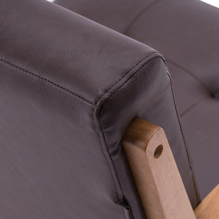 Wooden Wide Tufted Upholstery Chair