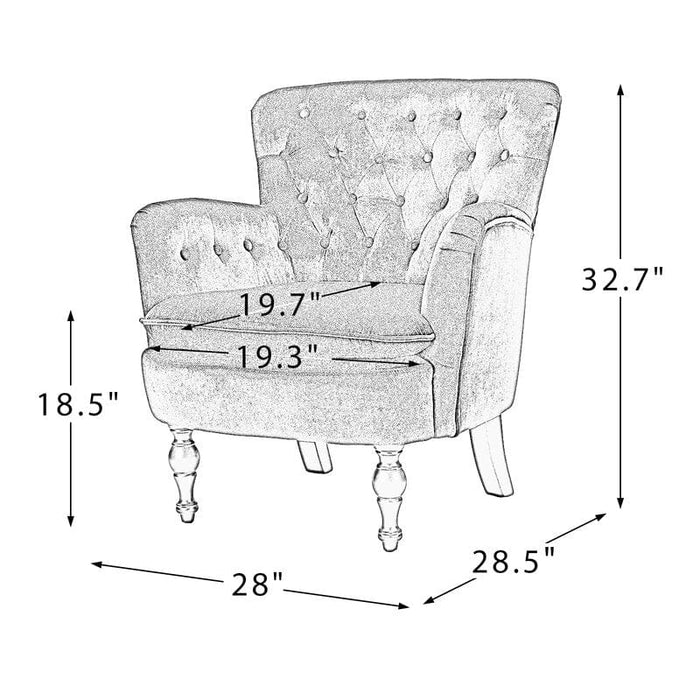 Wide Tufted Velvet Armchair