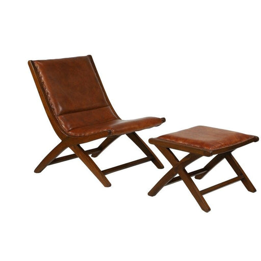Wide  Lounge Chair with Ottoman