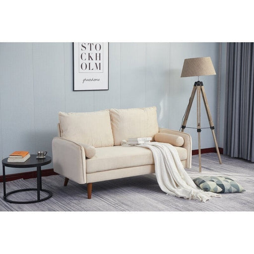 Velvet Square Arm Loveseat with Reversible Cushions