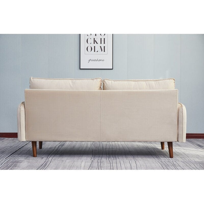 Velvet Square Arm Loveseat with Reversible Cushions