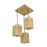 Elegant Beige Wooden Cluster Hanging Lamp