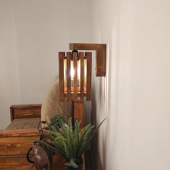 Elegant Brown Wooden Wall Light