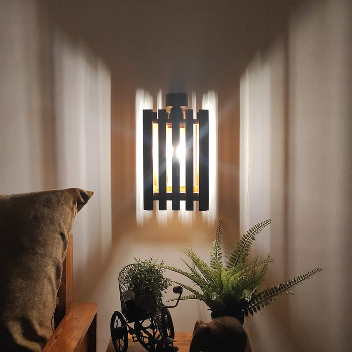 Elegant Brown Wooden Wall Light