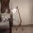 Prominence Wooden Floor Lamp with Beige Fabric Lampshade