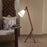 Prominence Wooden Floor Lamp with Beige Fabric Lampshade