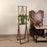 Catapult Wooden Floor Lamp with with Brown Base Premium Beige Fabric Lampshade