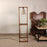 Catapult Wooden Floor Lamp with with Brown Base Premium Beige Fabric Lampshade