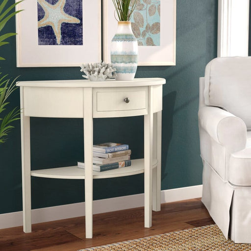 Half moon shape Solid Wood Console Table with Drawer