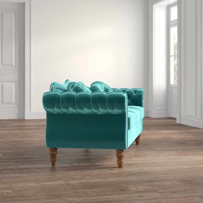 Evianna Velvet Rolled Arm Sofa