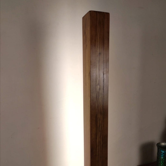 Excalibur LED Wooden Floor Lamp With Brown Base