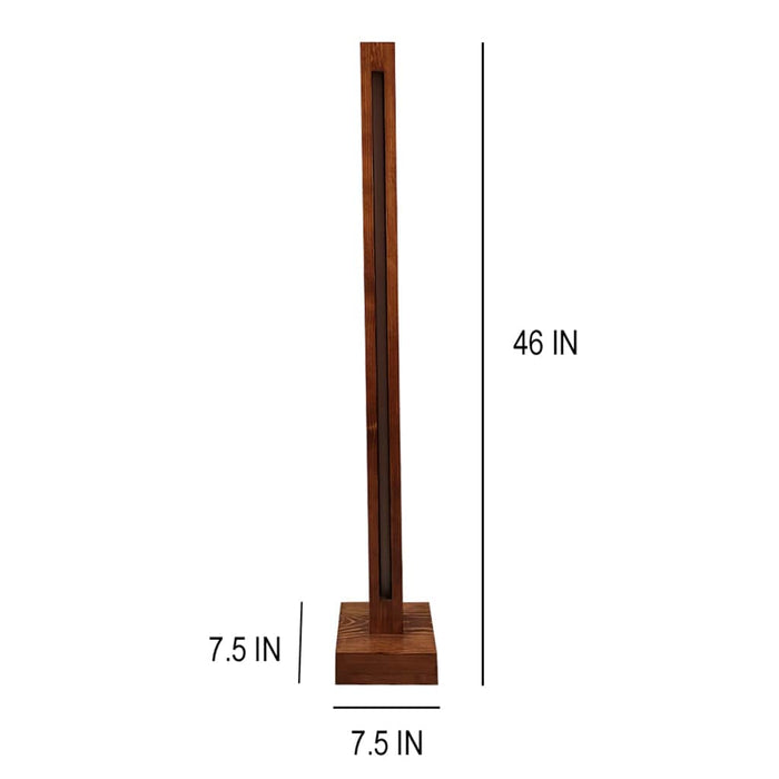 Excalibur LED Wooden Floor Lamp With Brown Base