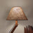 Hinge Wooden Floor Lamp with Brown Base and Beige Fabric Lampshade