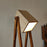 Flamingo Wooden Floor Lamp with Brown Base and Beige Fabric Lampshade