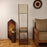 Gabrielle Wooden Floor Lamp with Brown Base and Jute Fabric Lampshade