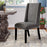 Wooden Back Side Dinning Chair in Medium Gray