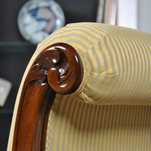 Teak Wood Upholstered Bench