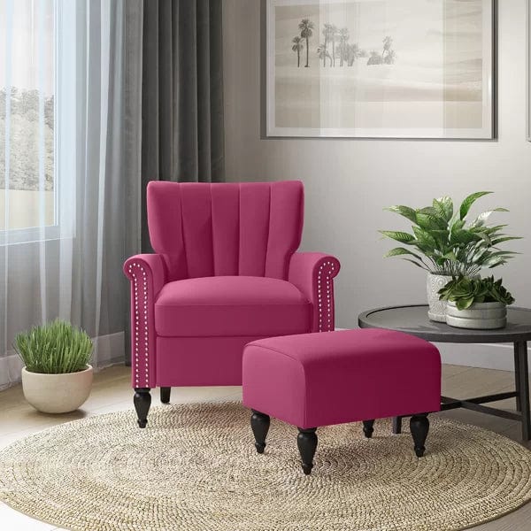 Greggs Wide Tufted Armchair and Ottoman