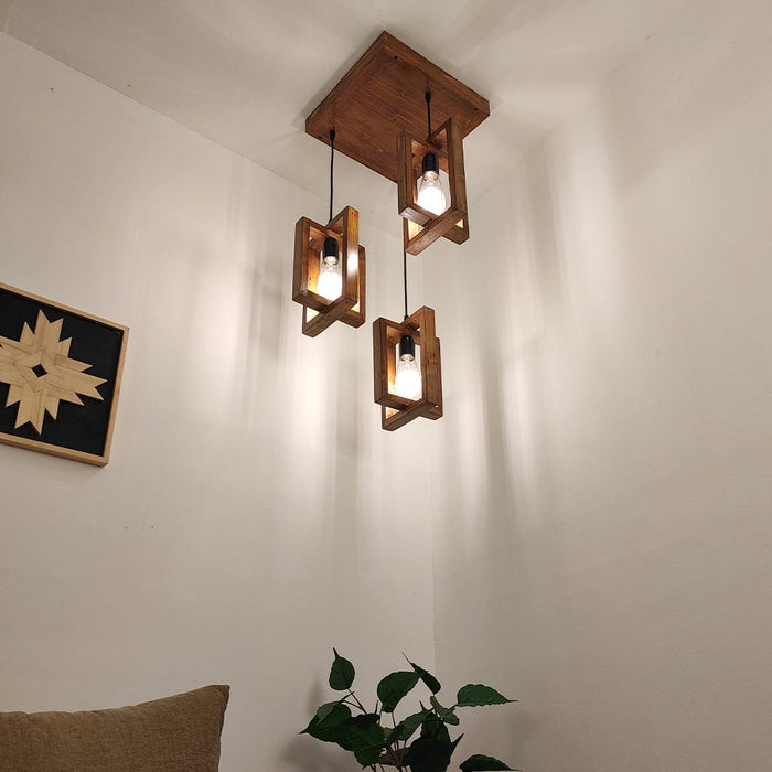 Gyro Brown Cluster Hanging Lamp