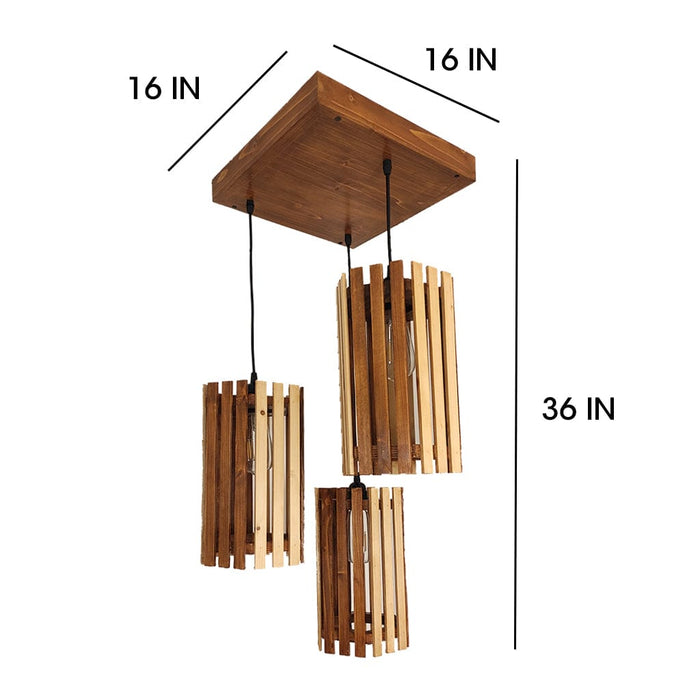 Hexa Beige & Brown Cluster Hanging Lamp