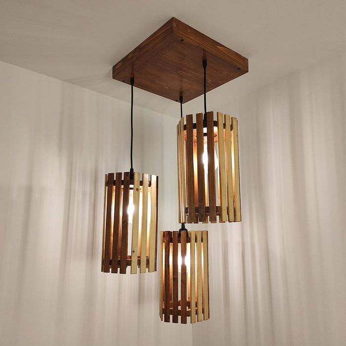 Hexa Beige & Brown Cluster Hanging Lamp