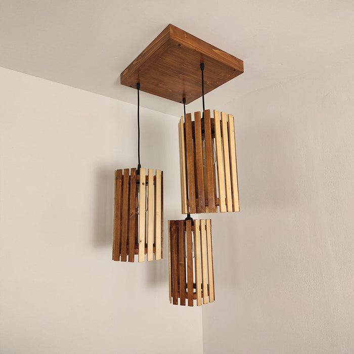 Hexa Beige & Brown Cluster Hanging Lamp