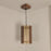 Hexa Brown Wooden Single Hanging Lamp