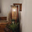 Hexa Brown Wooden Wall Light