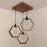 Hexagram Brown Cluster Hanging Lamp