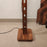 Boho Wooden Floor Lamp with Brown Base and Beige Fabric Lampshade