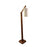 Boho Wooden Floor Lamp with Brown Base and Beige Fabric Lampshade